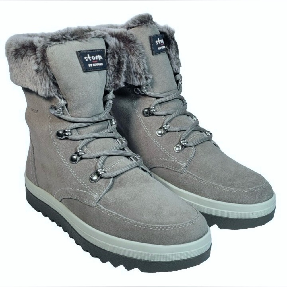 Cougar Waterproof Suede Lace-Up Ankle Boots Size: 8 EUR 38.5 SUPER COMFY!! NWT - Picture 2 of 9